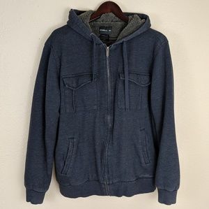 O'Neill Sherpa Fleece Lined Blue Zip Up Hoodie